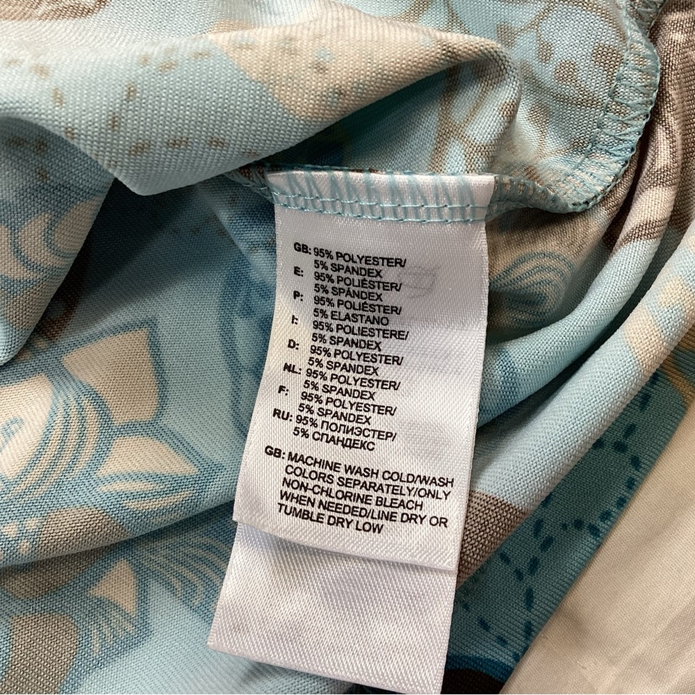 North Face VaporWick Mira Kari Built In Bra Tank Top Blue Floral M - Picture 6 of 8